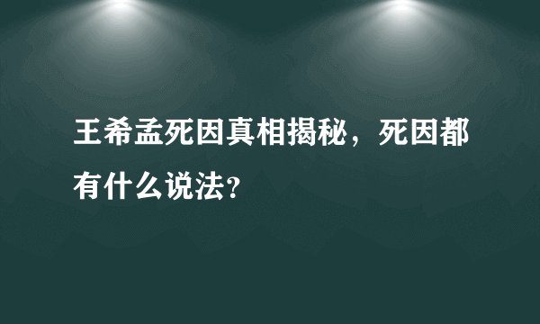 王希孟死因真相揭秘，死因都有什么说法？