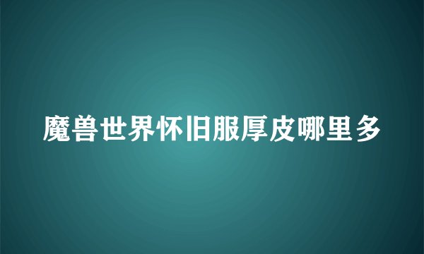 魔兽世界怀旧服厚皮哪里多