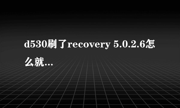 d530刷了recovery 5.0.2.6怎么就4个选项啊没有刷机选项