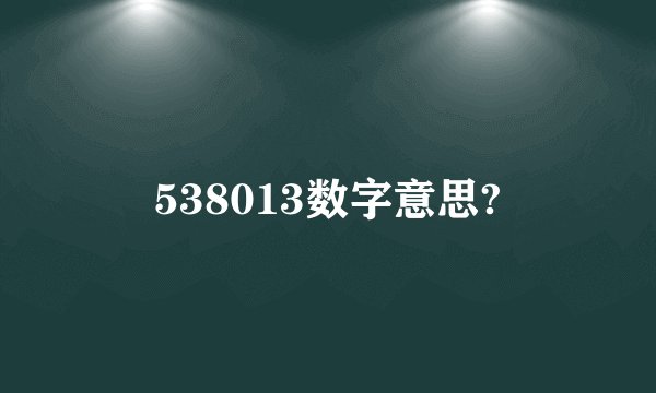 538013数字意思?