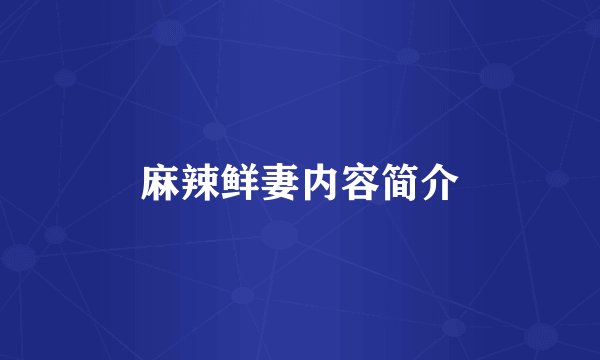 麻辣鲜妻内容简介