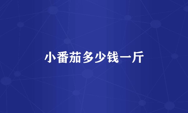 小番茄多少钱一斤
