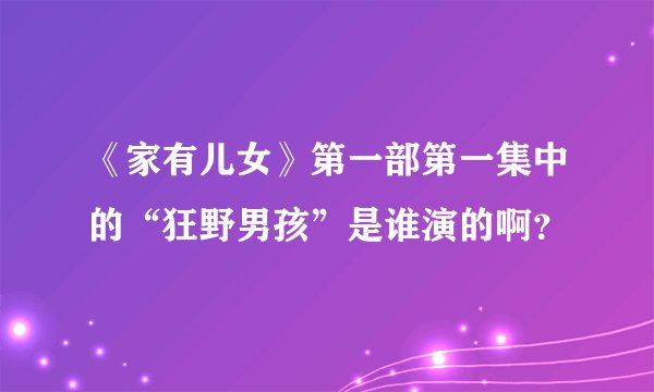 《家有儿女》第一部第一集中的“狂野男孩”是谁演的啊？
