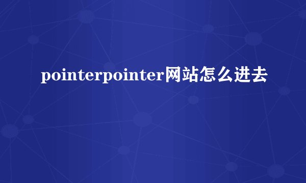 pointerpointer网站怎么进去