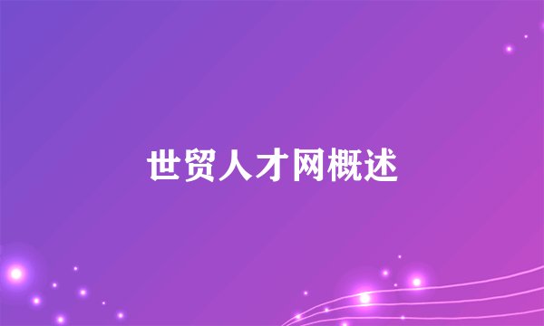 世贸人才网概述