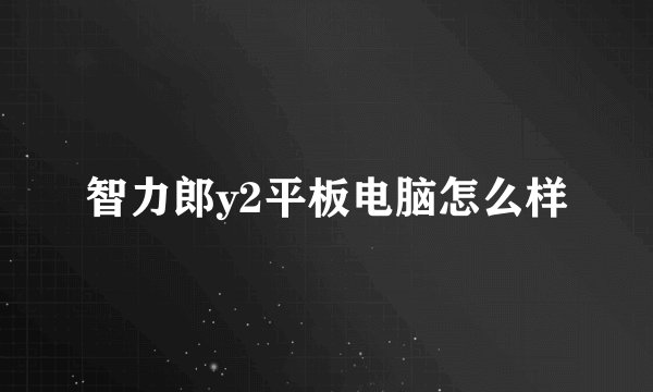 智力郎y2平板电脑怎么样