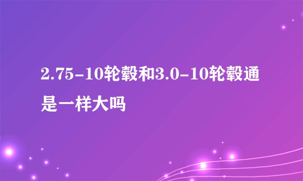 2.75-10轮毂和3.0-10轮毂通是一样大吗