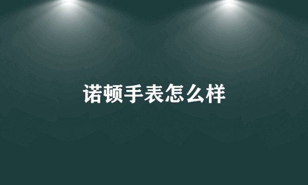 诺顿手表怎么样