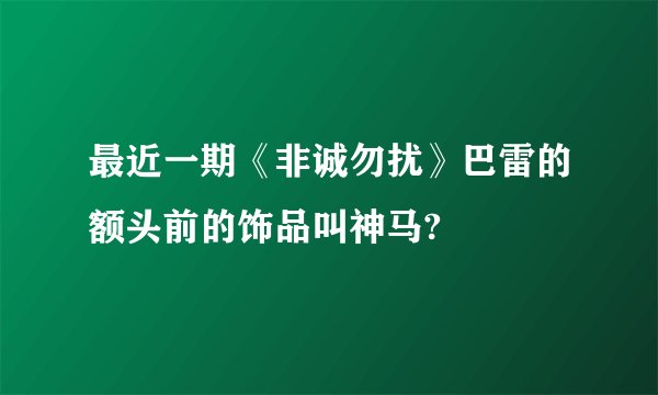 最近一期《非诚勿扰》巴雷的额头前的饰品叫神马?