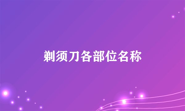 剃须刀各部位名称