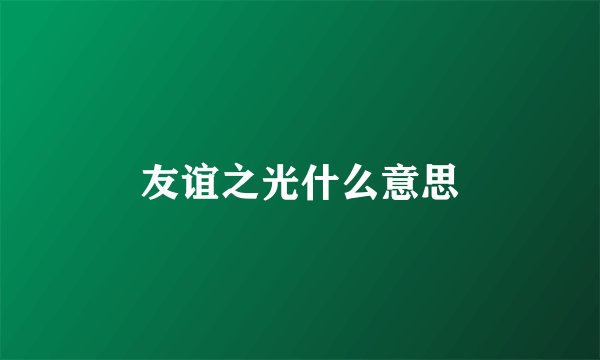 友谊之光什么意思