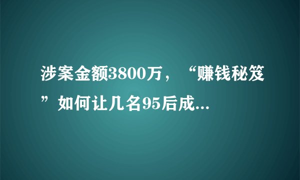 涉案金额3800万，“赚钱秘笈”如何让几名95后成为罪犯的“炮灰”？