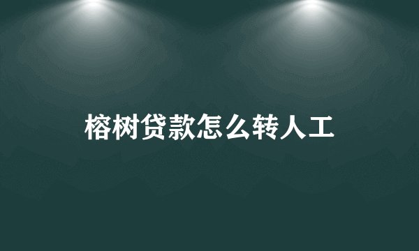 榕树贷款怎么转人工
