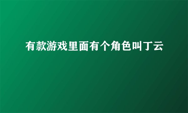 有款游戏里面有个角色叫丁云