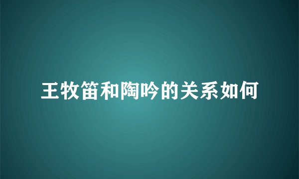 王牧笛和陶吟的关系如何
