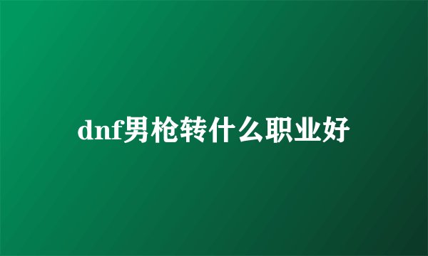 dnf男枪转什么职业好