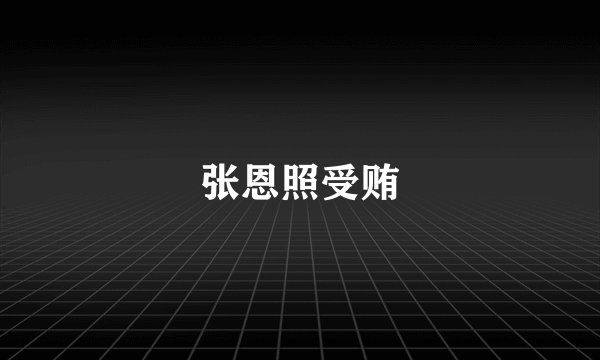 张恩照受贿