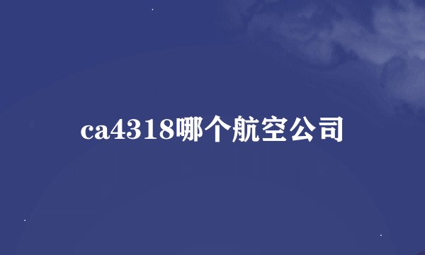 ca4318哪个航空公司