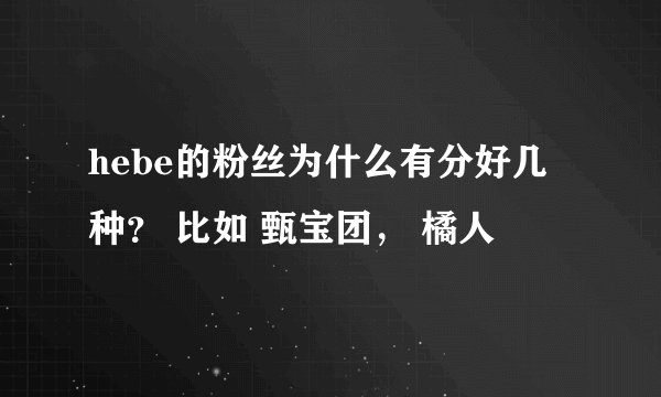 hebe的粉丝为什么有分好几种？ 比如 甄宝团， 橘人