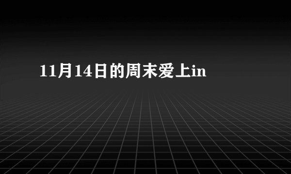 11月14日的周末爱上in