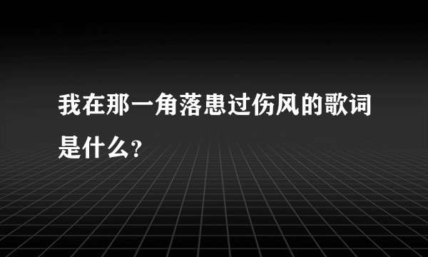 我在那一角落患过伤风的歌词是什么？