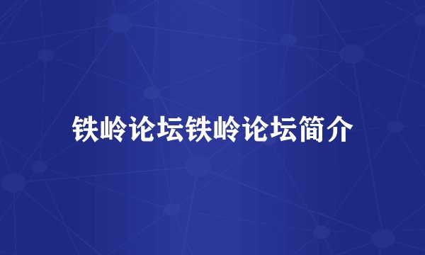 铁岭论坛铁岭论坛简介