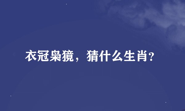衣冠枭獍，猜什么生肖？