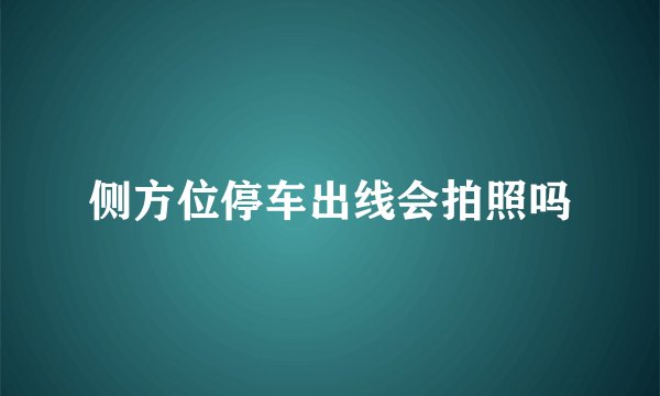 侧方位停车出线会拍照吗