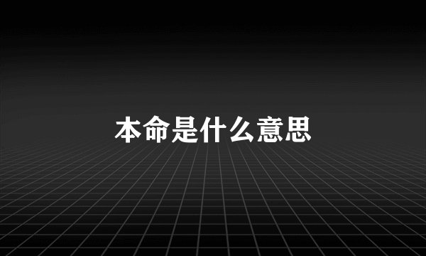 本命是什么意思