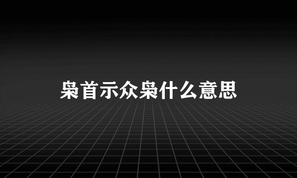 枭首示众枭什么意思