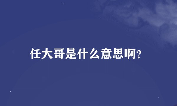 任大哥是什么意思啊？