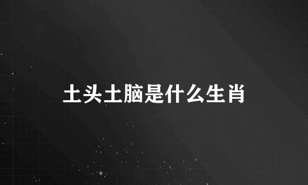 土头土脑是什么生肖