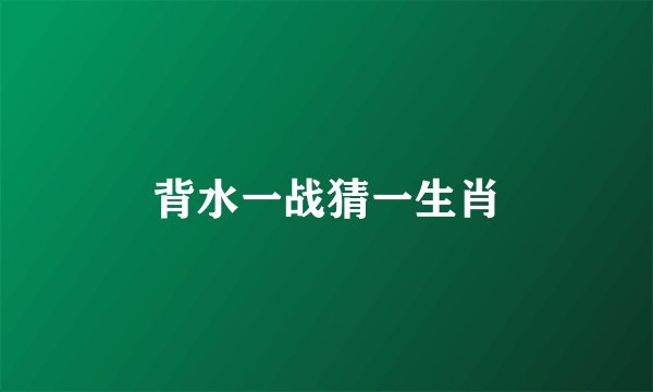 背水一战猜一生肖