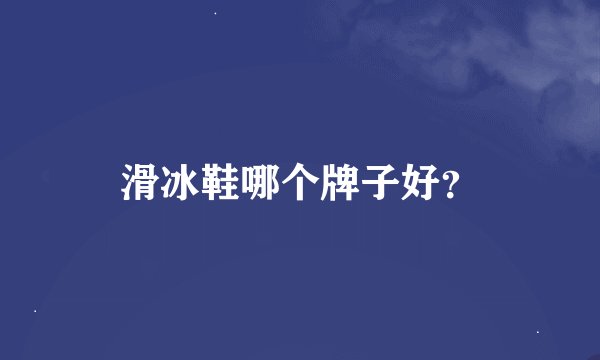 滑冰鞋哪个牌子好？