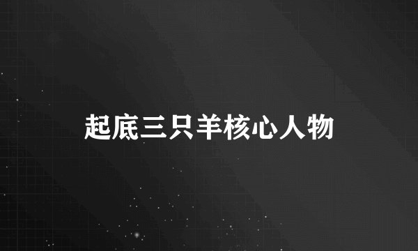 起底三只羊核心人物
