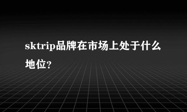 sktrip品牌在市场上处于什么地位？