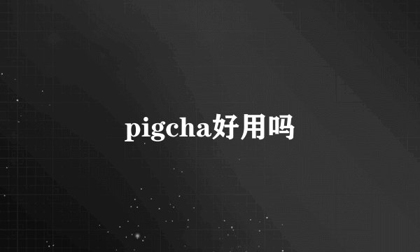 pigcha好用吗