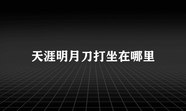 天涯明月刀打坐在哪里