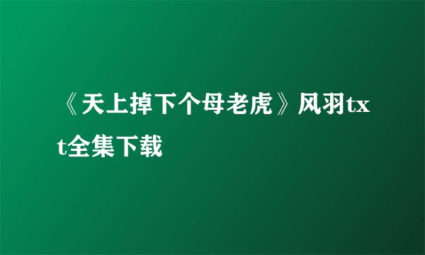 《天上掉下个母老虎》风羽txt全集下载