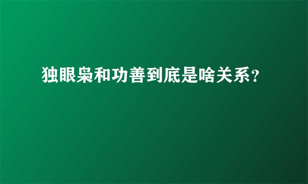 独眼枭和功善到底是啥关系？