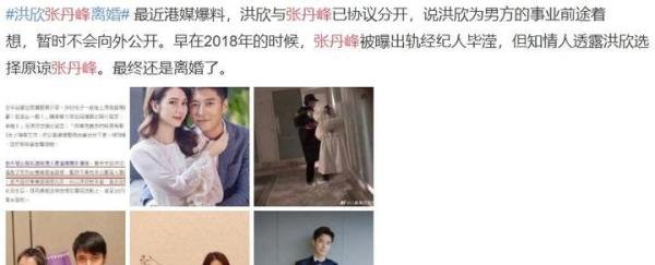 港媒曝洪欣张丹峰离婚 具体怎么情况？