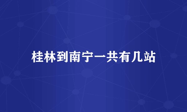 桂林到南宁一共有几站