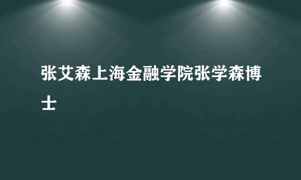 张艾森上海金融学院张学森博士