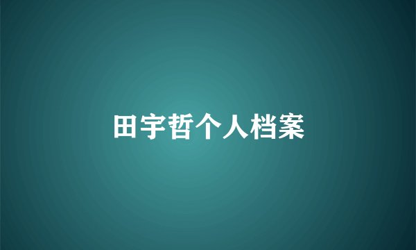 田宇哲个人档案