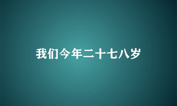 我们今年二十七八岁