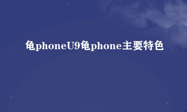 龟phoneU9龟phone主要特色