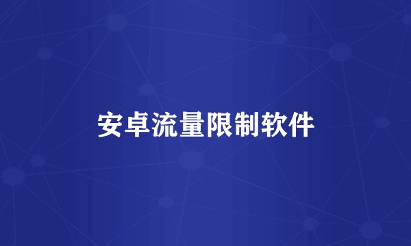 安卓流量限制软件