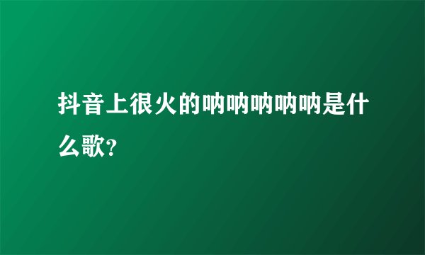 抖音上很火的呐呐呐呐呐是什么歌？