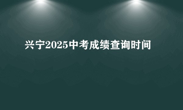 兴宁2025中考成绩查询时间