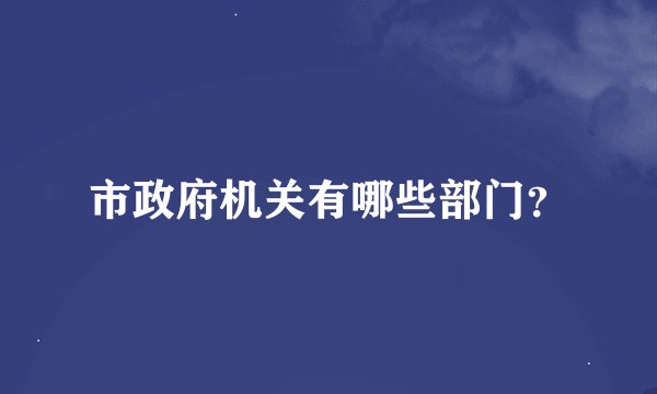 市政府机关有哪些部门？